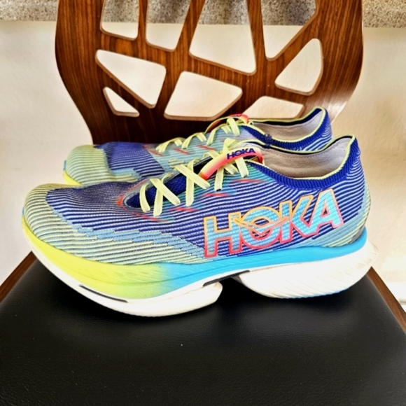 Hoka Cielo X1 Carbon Fiber Plate Evening Sky/Lettuce Ultra-Fast Road Racer Shoes - Picture 5 of 10